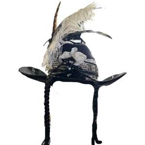 NEW ART BY AMY LABBE women's fedora hat in black & white